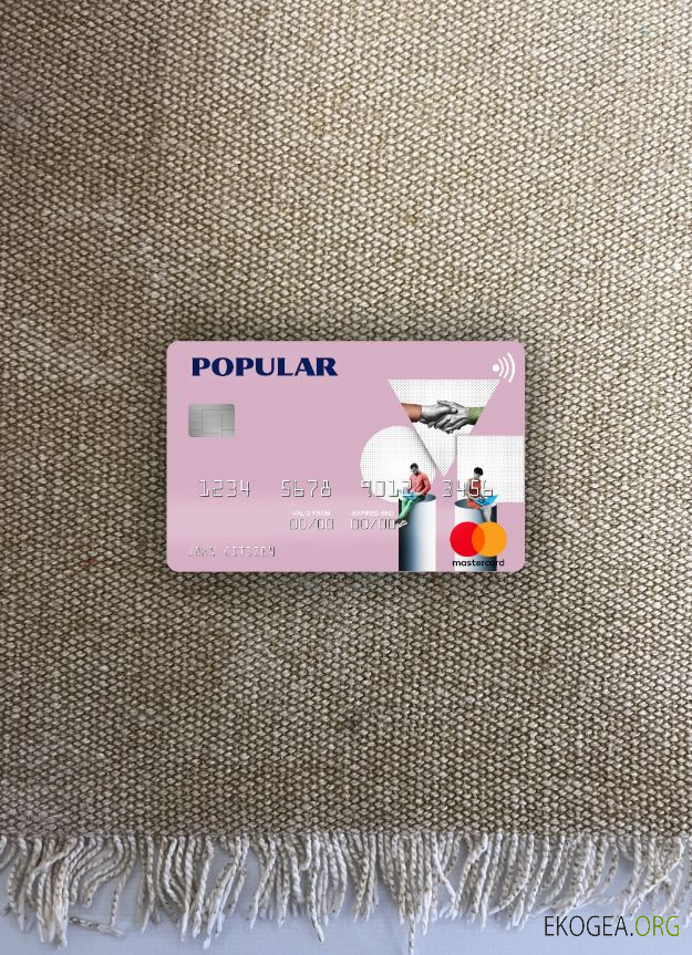 USA Popular, Inc. Recto de la carte bancaire mastercard